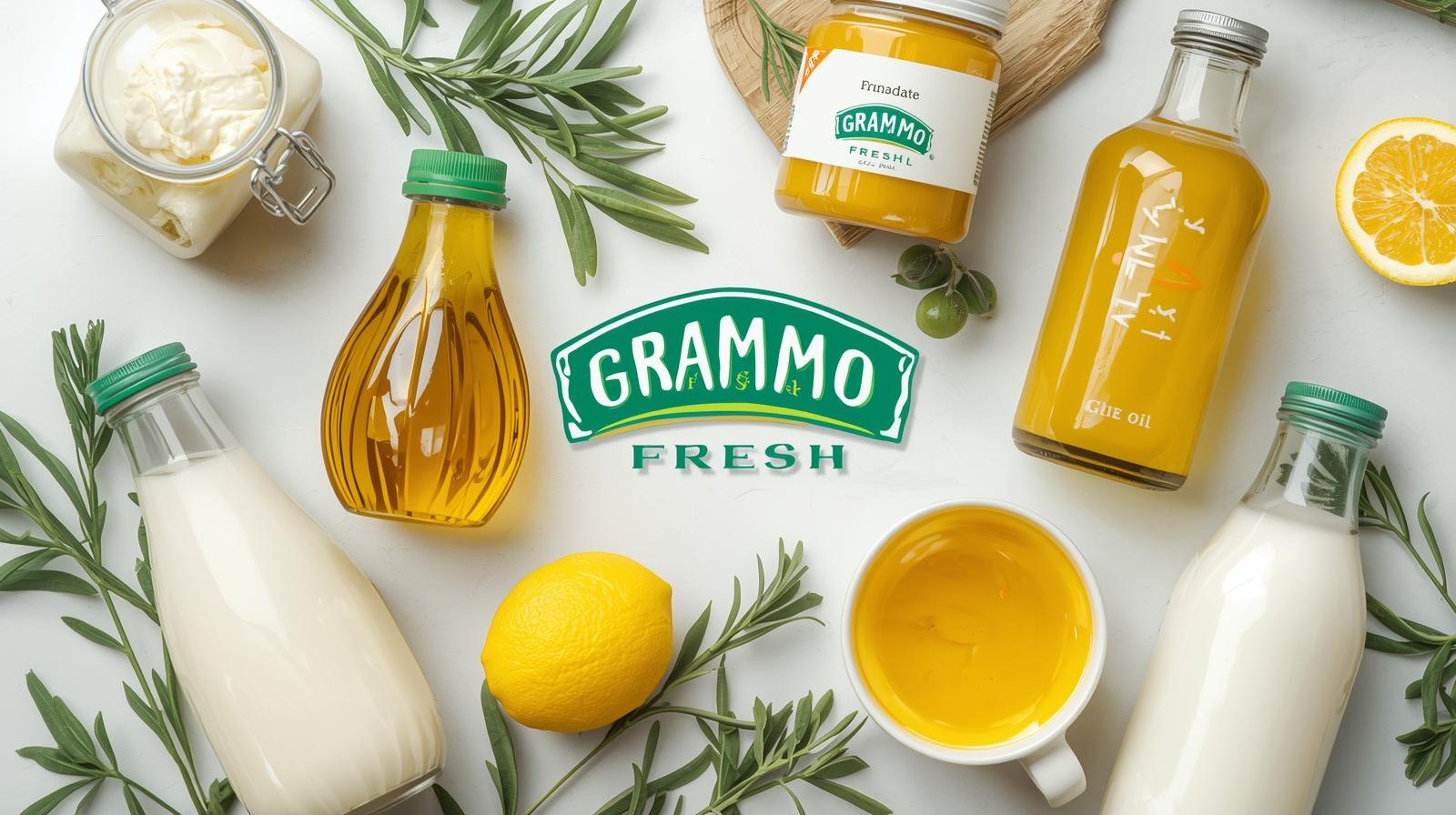 grammo fresh selling organic productg like milk, oil, ghee make a fb cover photo